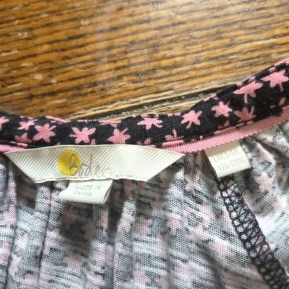 Boden Notch Neck Jersey Midi Dress In Pink/black Floral Sz 10R - Picture 3 of 5